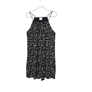 Siren Lily Floral, Spaghetti Strap Black and White Women's Dress - Size Large